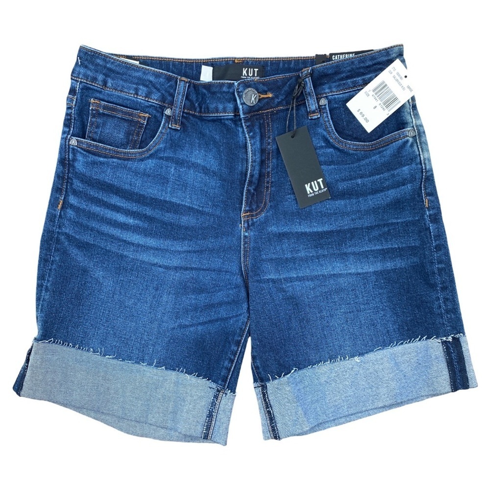 Kut from the Kloth Catherine Bermuda Denim Midrise 8” Shorts Size 8 NWT - Picture 4 of 13